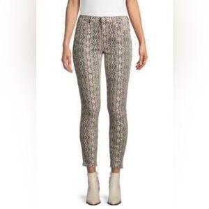 Blank NYC Reade Cropped Snake Print Pants - Gray and Cream